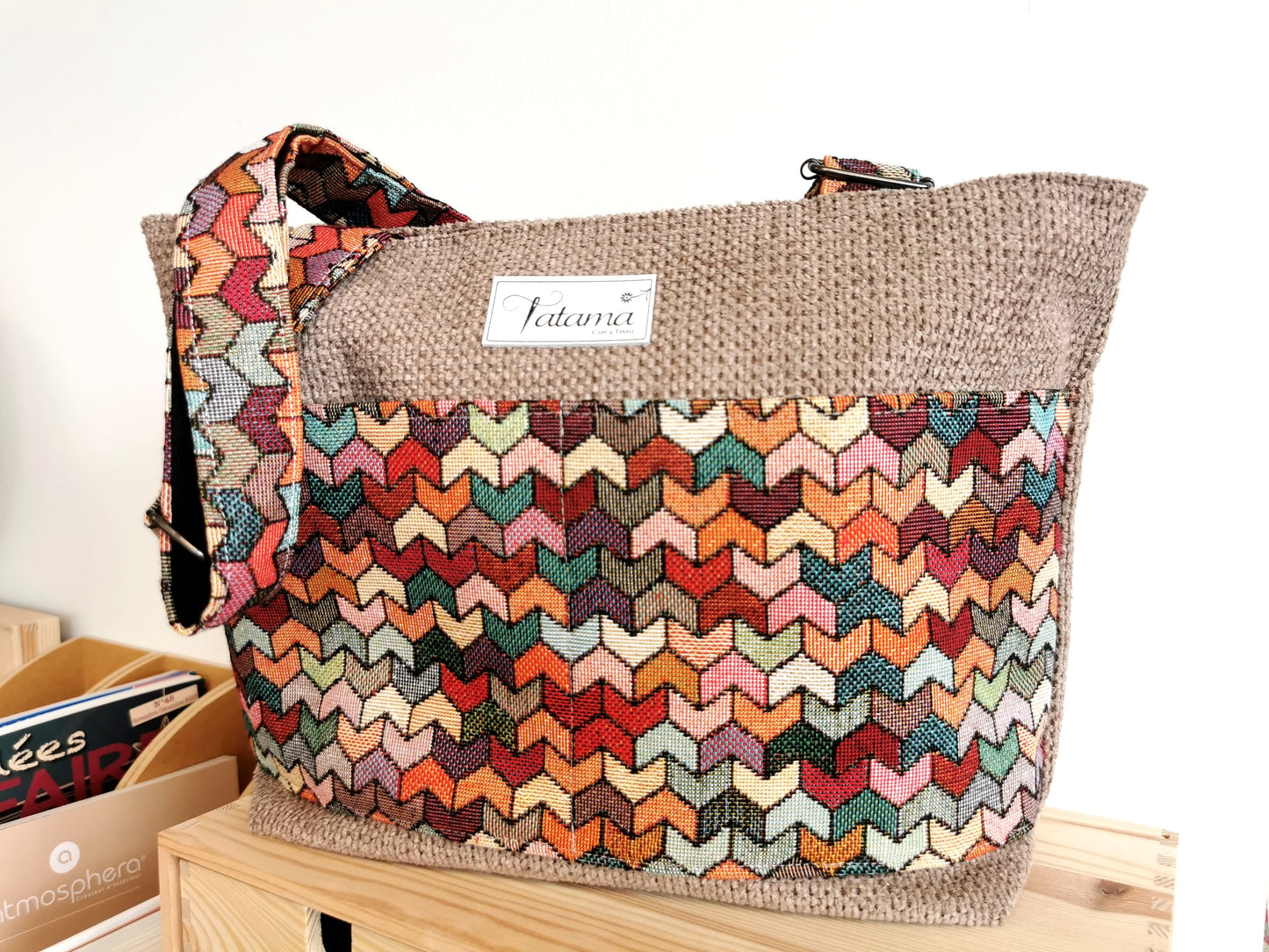 Sac à Main - Briques - Tatama-Cuir-et-Tissu