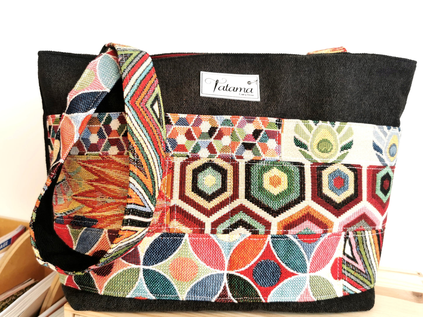 Sac à Main - Unique - Tatama-Cuir-et-Tissu