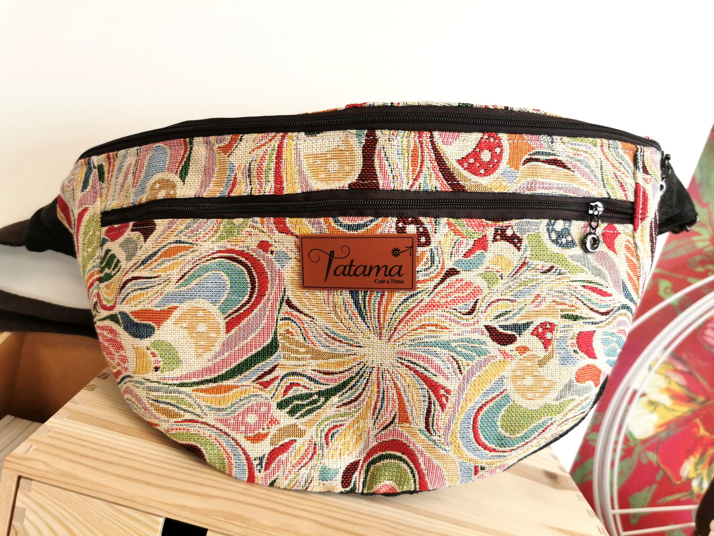 Sac Banane XXL - Iris - Tatama-Cuir-et-Tissu