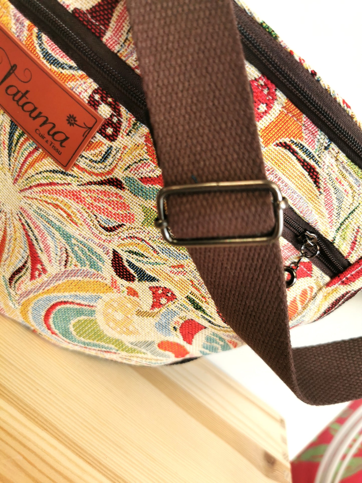 Sac Banane XXL - Iris - Tatama-Cuir-et-Tissu