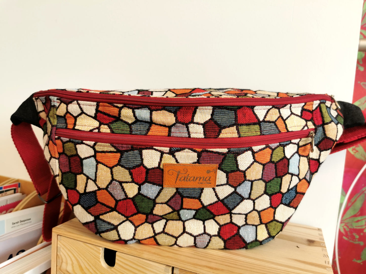 Sac Banane XXL - Mosaïque - Tatama-Cuir-et-Tissu