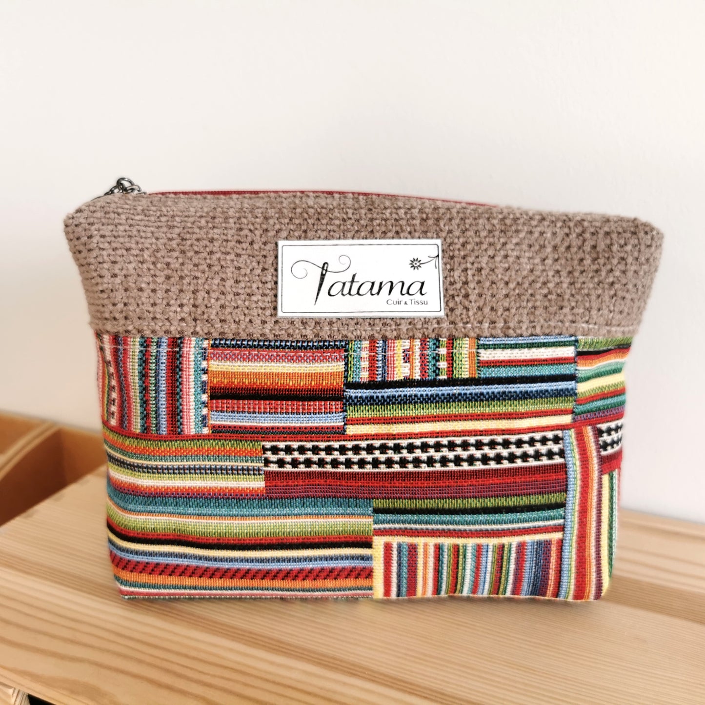 Pochette - Batons - Tatama-Cuir-et-Tissu