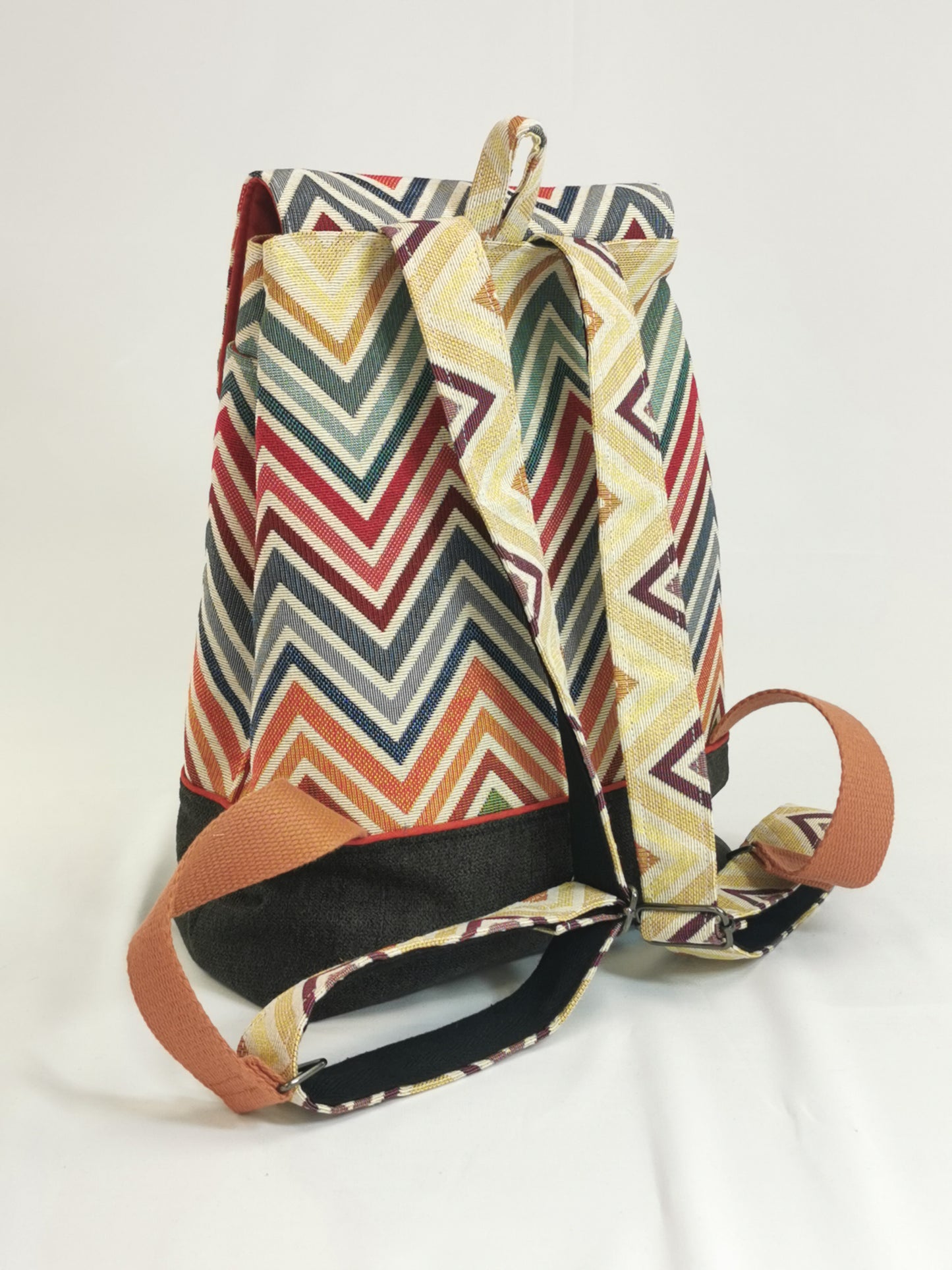 Sac à Dos - Chevrons - Tatama-Cuir-et-Tissu