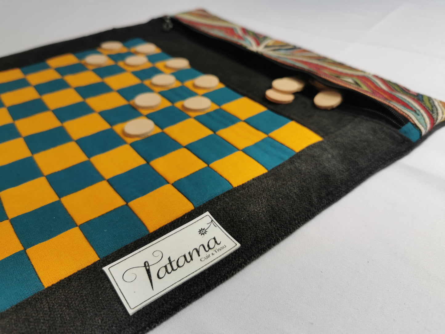 Jeu de Dames - Comète - Tatama-Cuir-et-Tissu