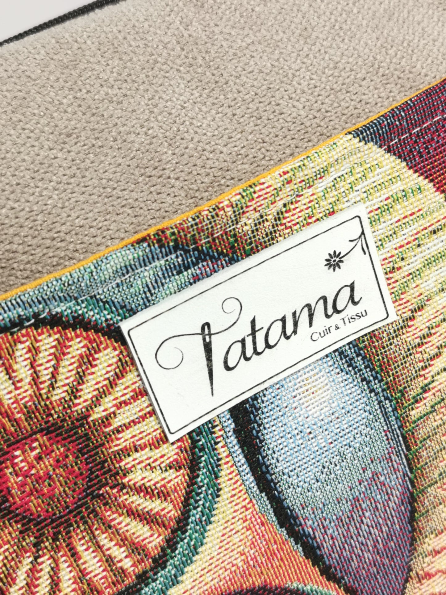 Sac boite zippé - Paon - Tatama-Cuir-et-Tissu