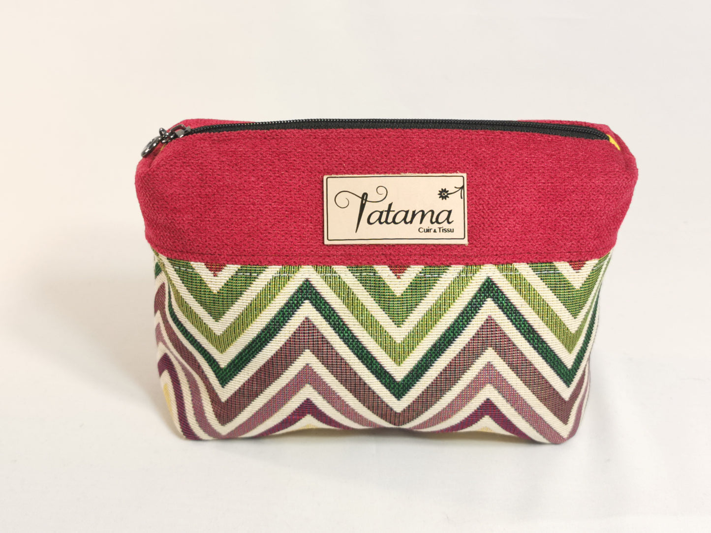 Pochette - Chevrons - Tatama-Cuir-et-Tissu