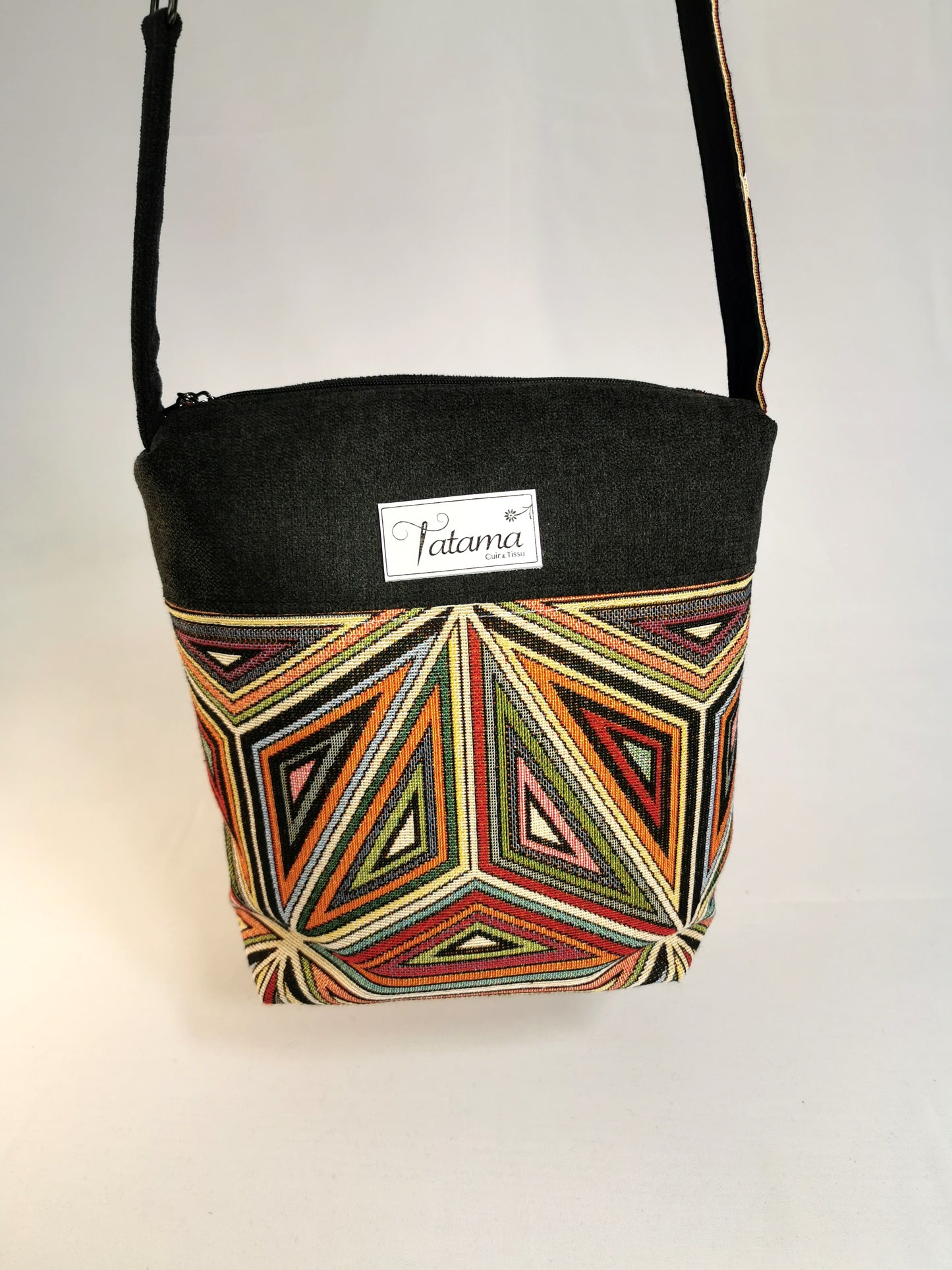 Sac à main Zip - Comète - Tatama-Cuir-et-Tissu