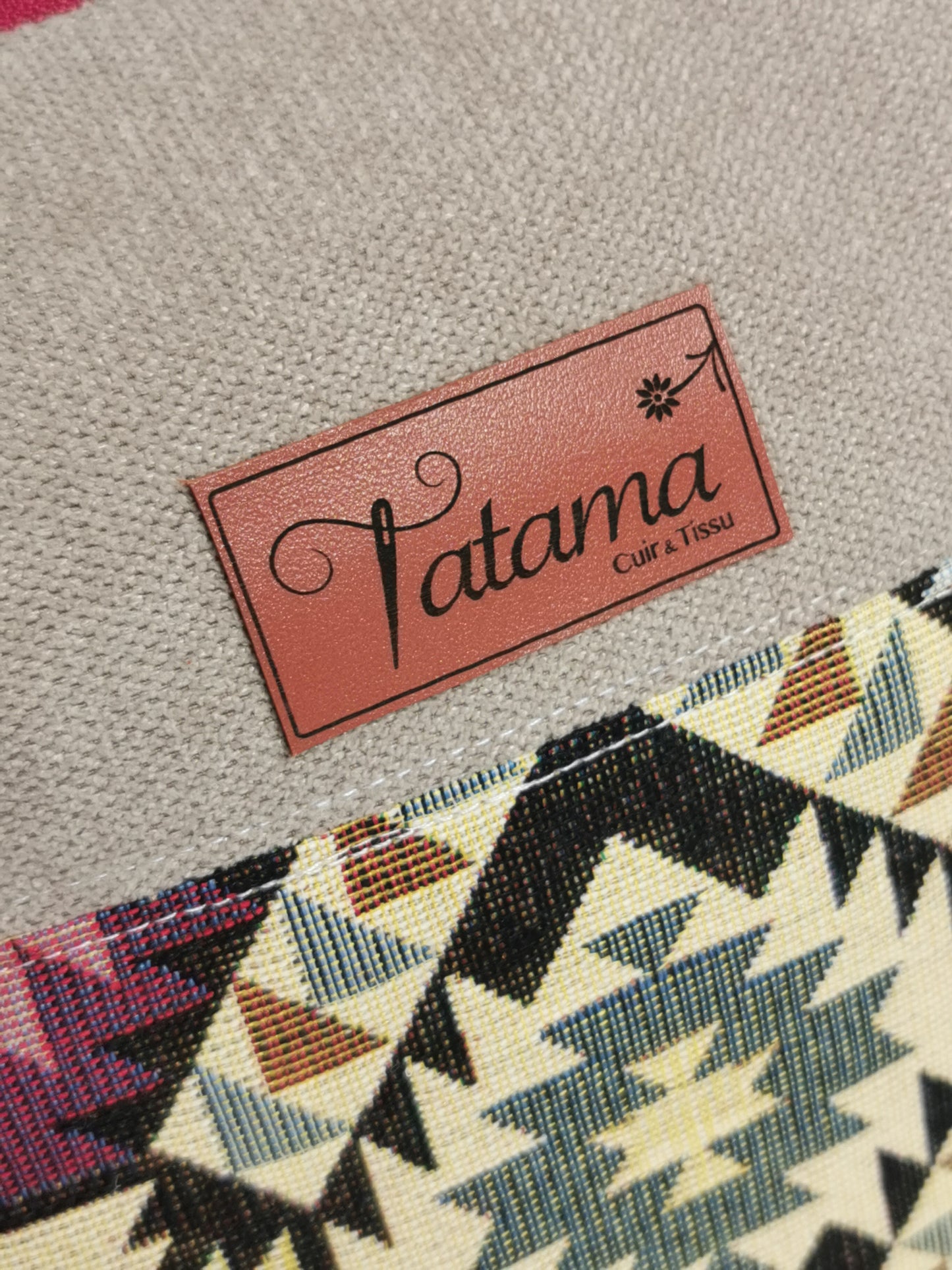 Sac à main Zip - Ethnique - Tatama-Cuir-et-Tissu