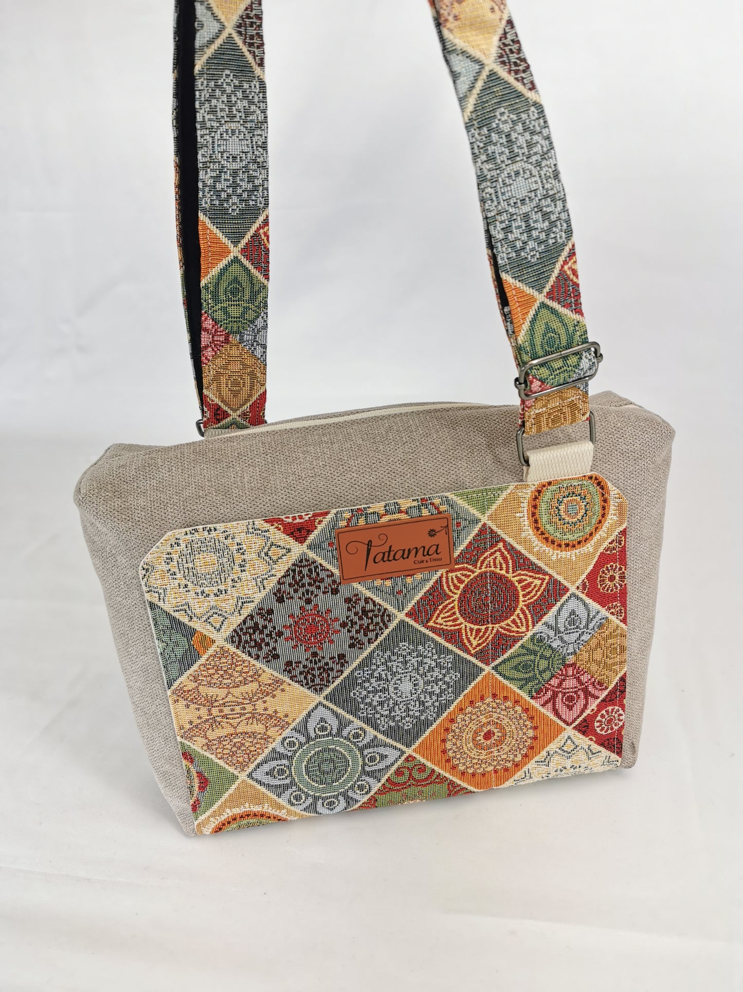 Sac boite zippé - Patchwork