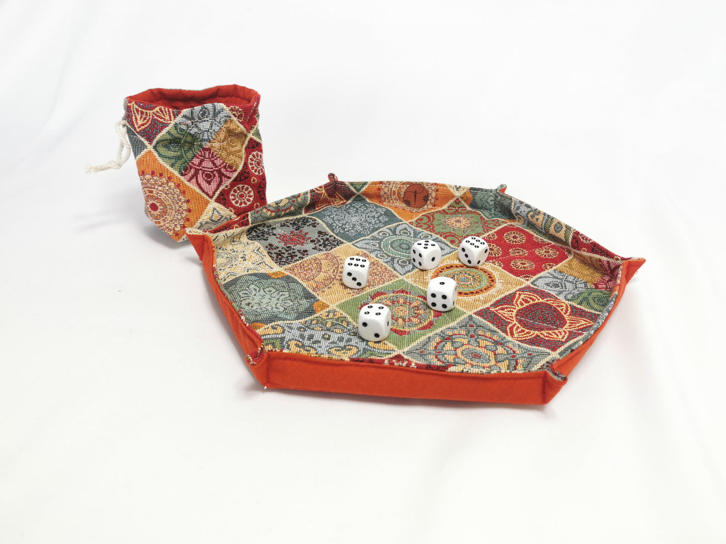 Piste de dés - Patchwork (Fond Terracotta)