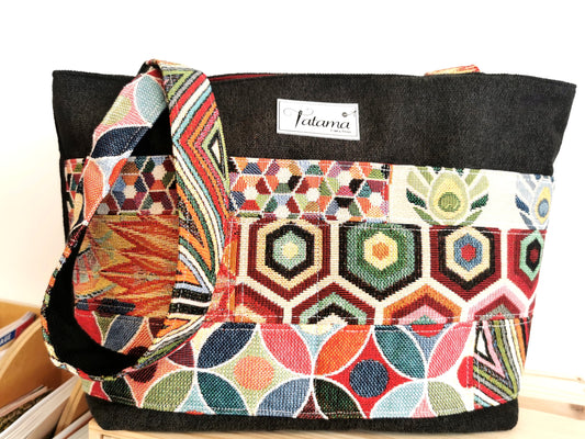 Sac à Main - Unique - Tatama-Cuir-et-Tissu