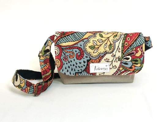 Petit sac à main bandoulière - Botanique - Tatama-Cuir-et-Tissu