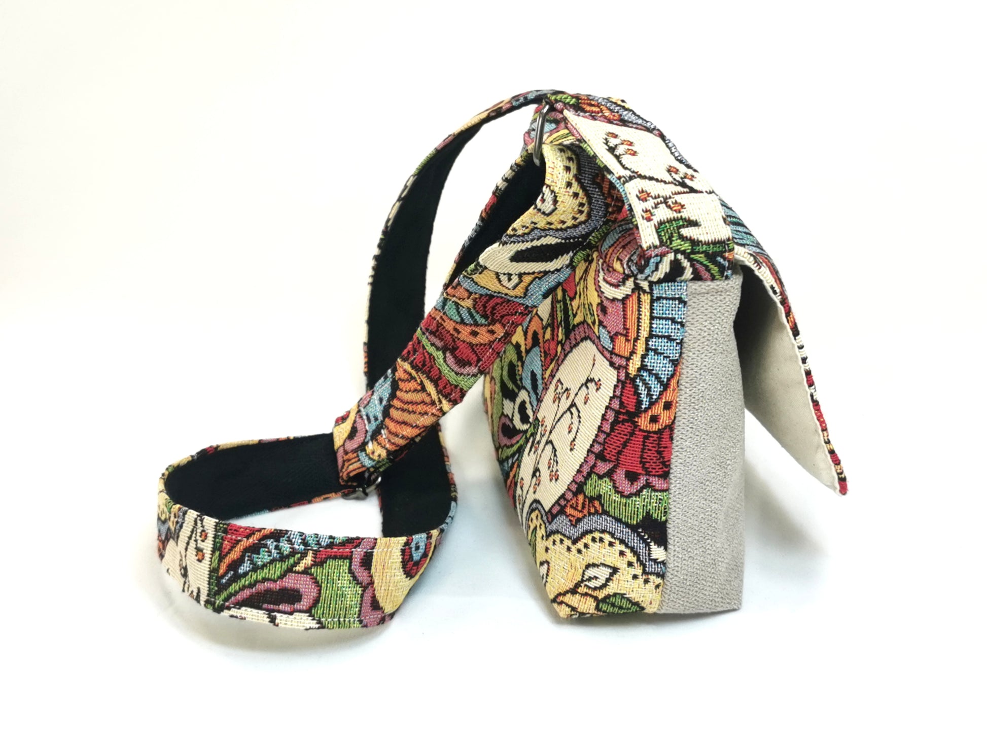 Petit sac à main bandoulière - Botanique - Tatama-Cuir-et-Tissu