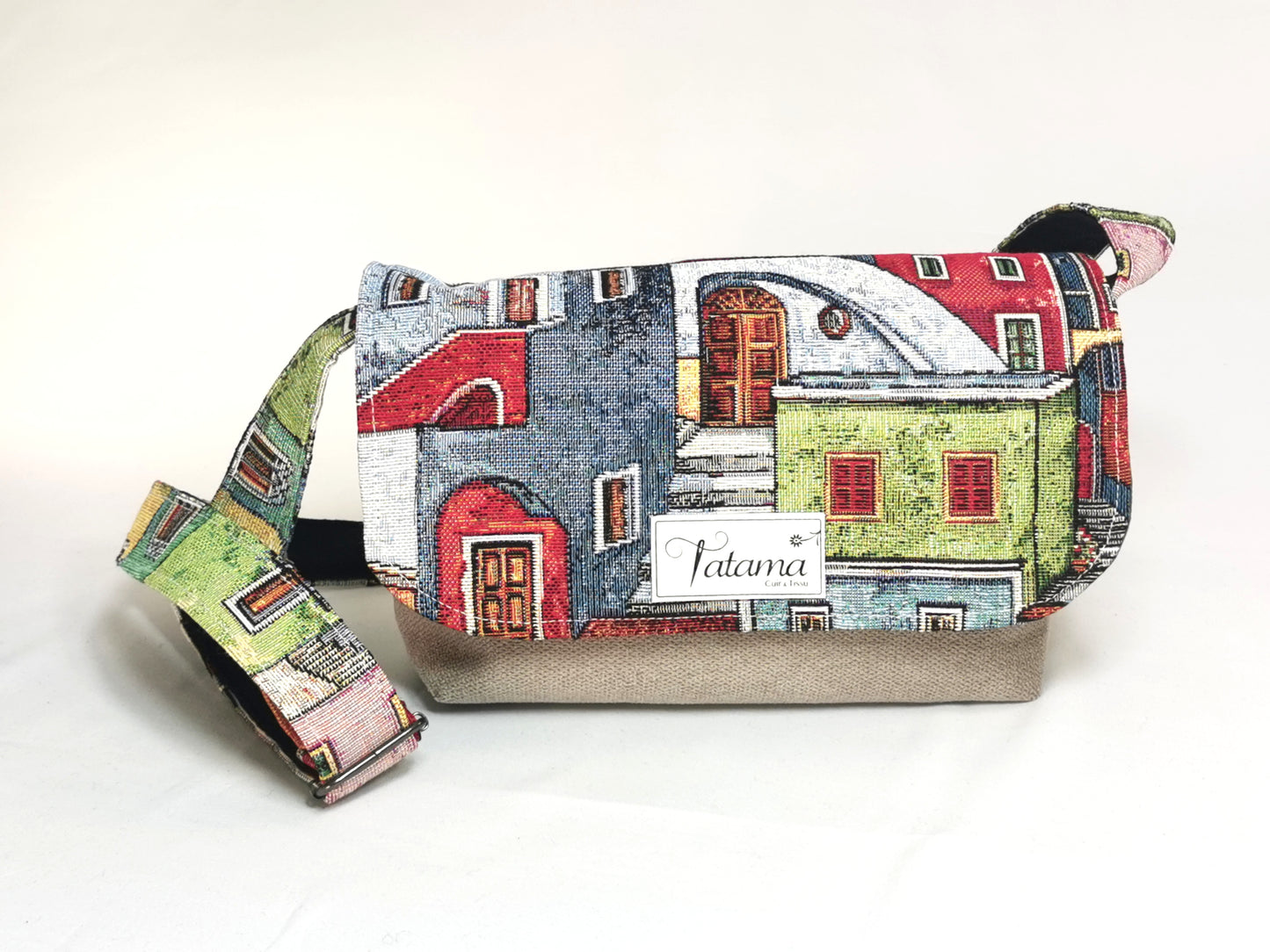 Petit sac à main bandoulière - Lisbonne - Tatama-Cuir-et-Tissu