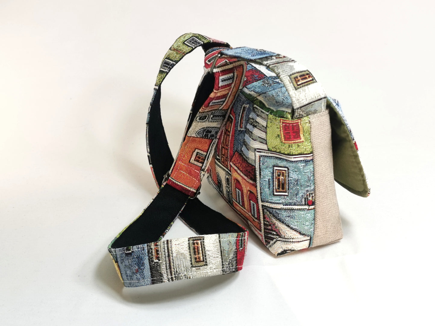 Petit sac à main bandoulière - Lisbonne - Tatama-Cuir-et-Tissu
