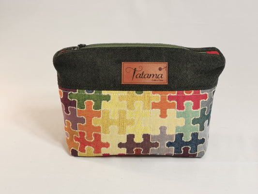 Pochette - Puzzle - Tatama-Cuir-et-Tissu
