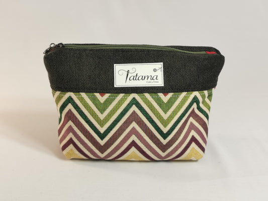 Pochette - Chevron (int rouge) - Tatama-Cuir-et-Tissu