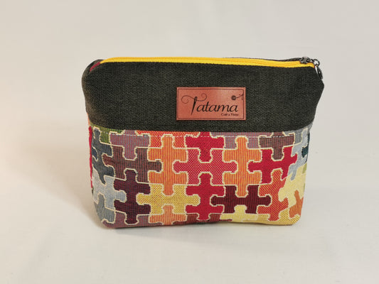 Pochette - Puzzle (int Bordeaux) - Tatama-Cuir-et-Tissu