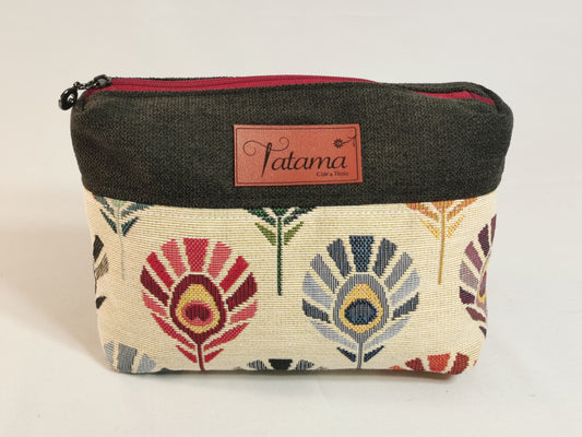 Pochette - Plumes - Tatama-Cuir-et-Tissu