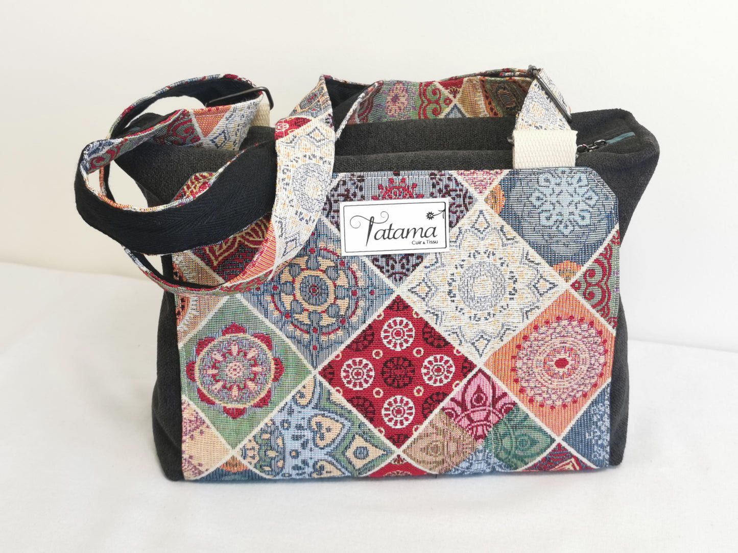 Sac boite zippé - Patchwork