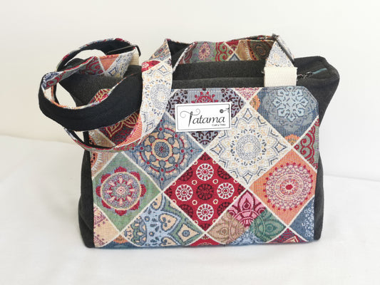 Sac boite zippé - Patchwork