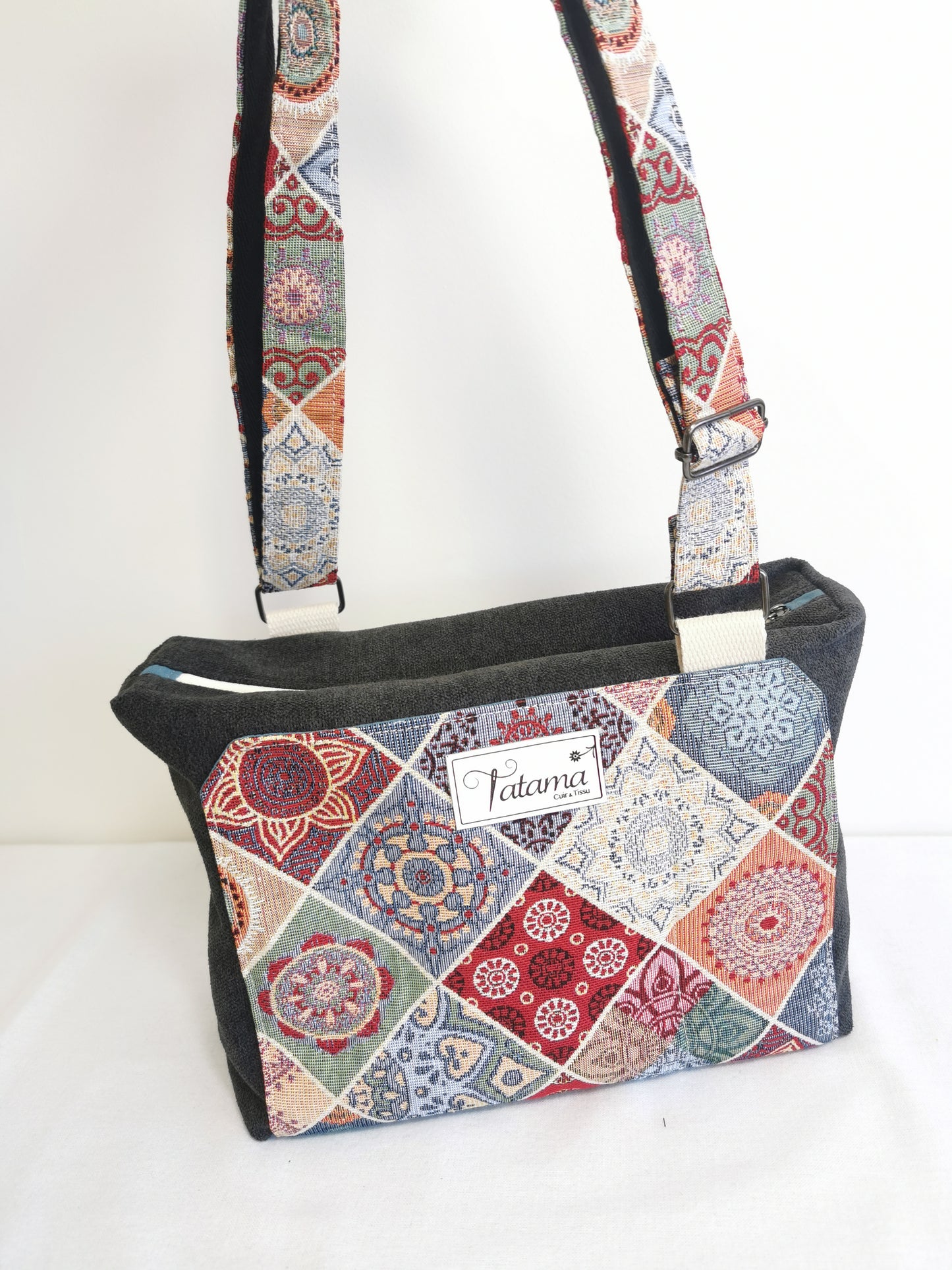 Sac boite zippé - Patchwork