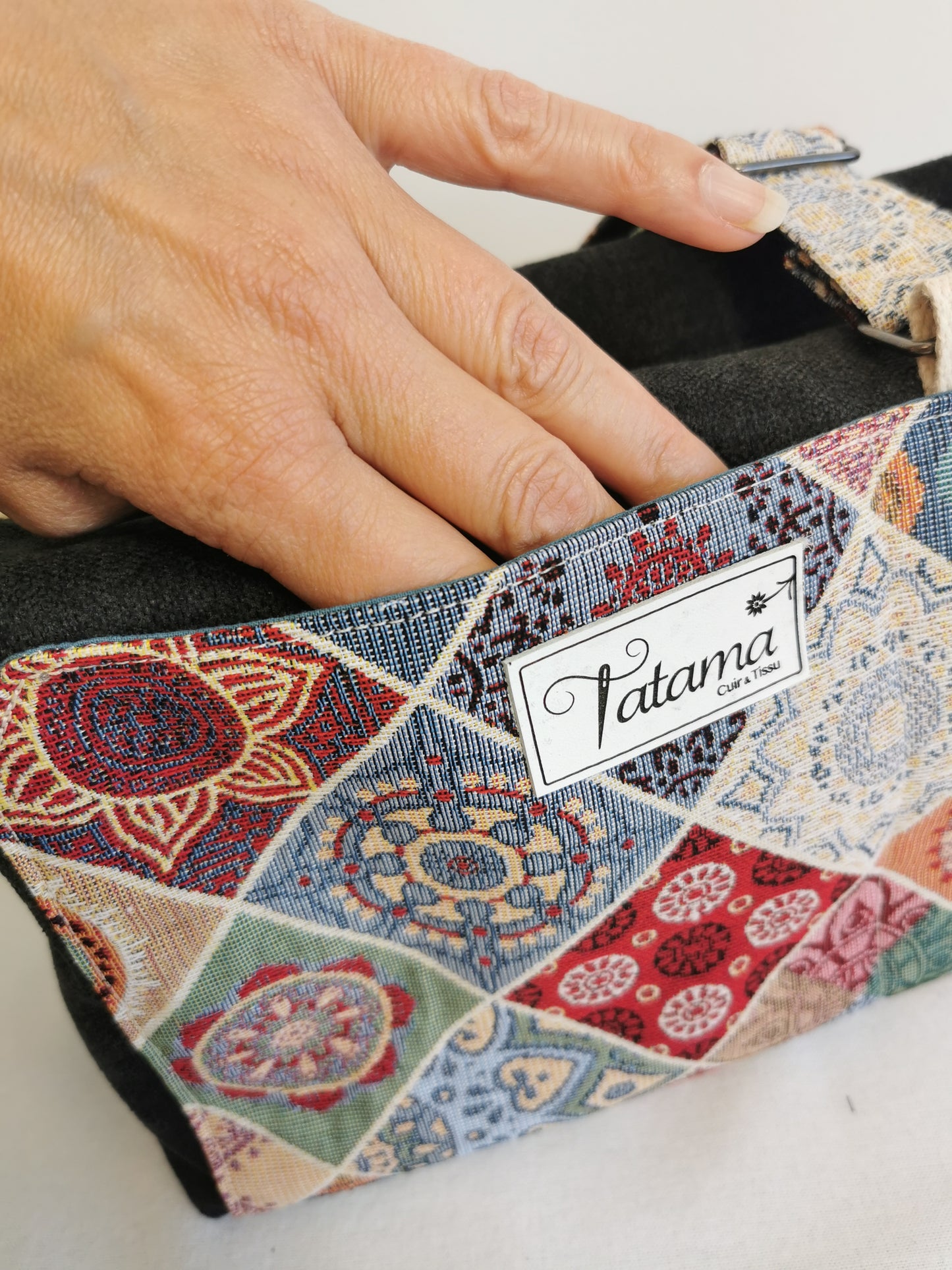 Sac boite zippé - Patchwork