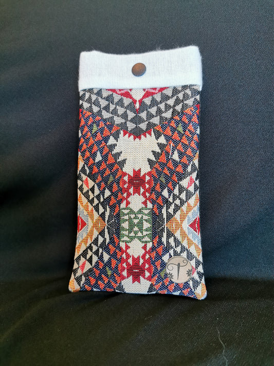 Etui à Lunettes - mini triangle - Tatama-Cuir-et-Tissu